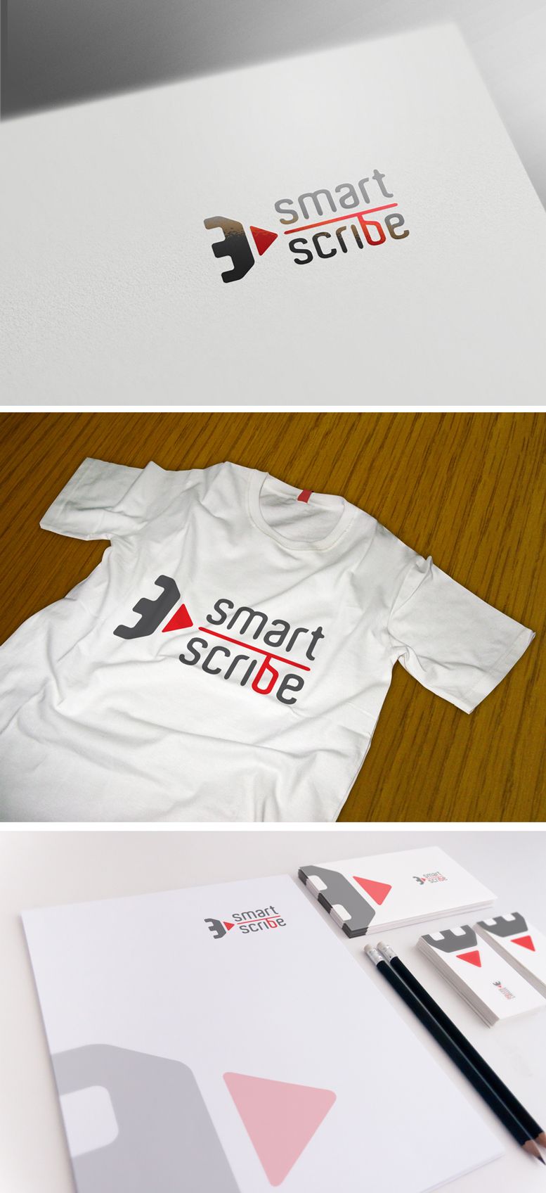 Лого, визитка и шаблон презентации для SmartScribe - дизайнер GreenRed