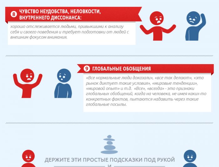 Инфографика по манипуляциям в переговорах  - дизайнер MrPartizan