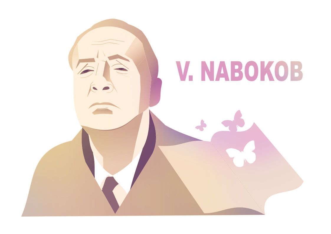 Плакат-портрет Владимира Набокова - дизайнер olenyonok