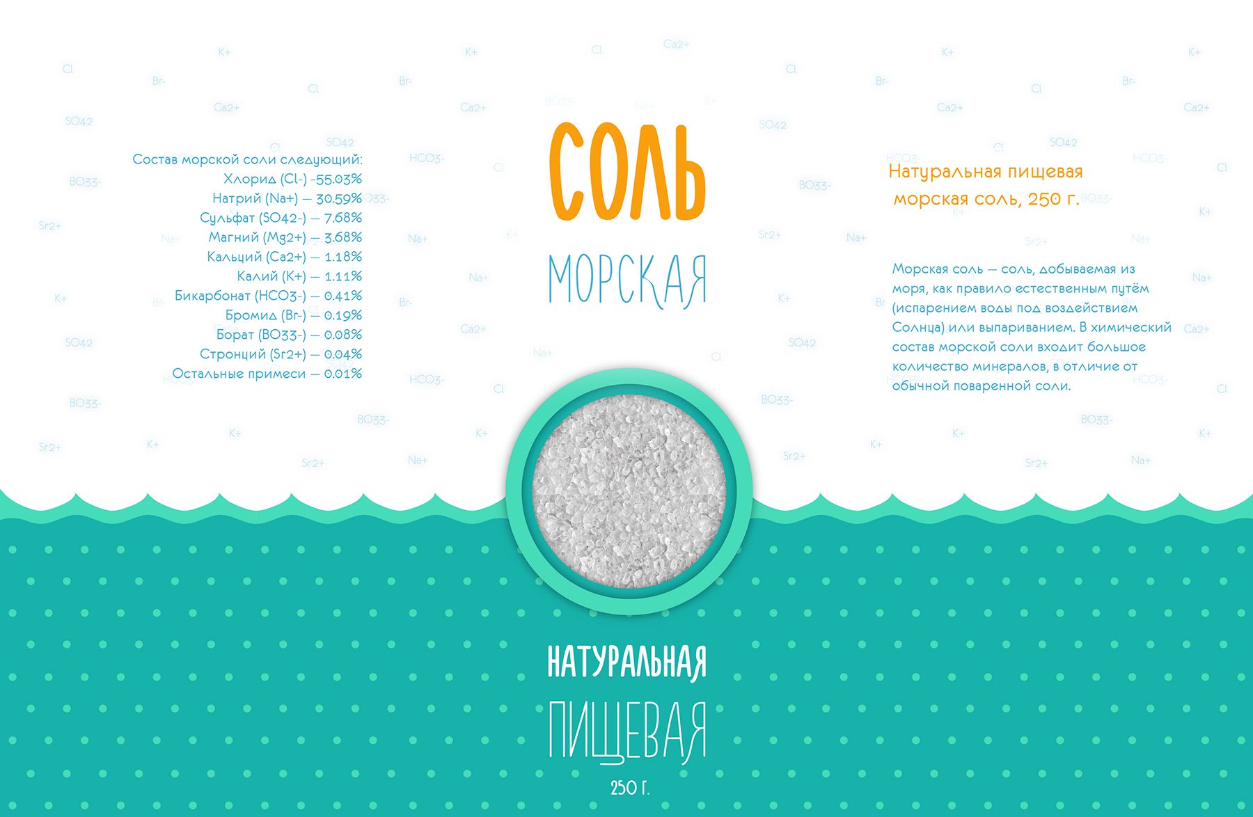 Дизайн этикетки для соли пищевой морской  - дизайнер silapov