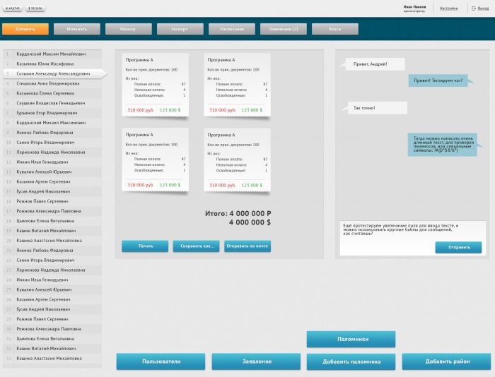 Интерфейс веб приложения компании - дизайнер rikozi