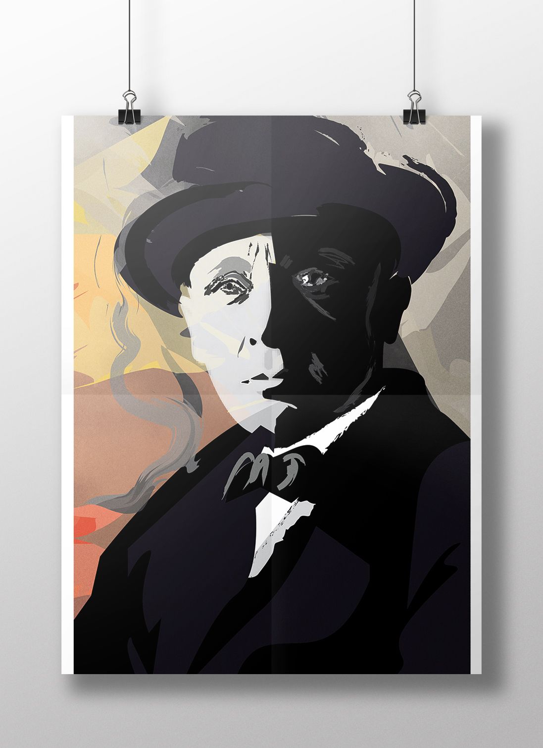 Плакат-портрет Михаила Булгакова - дизайнер luveya