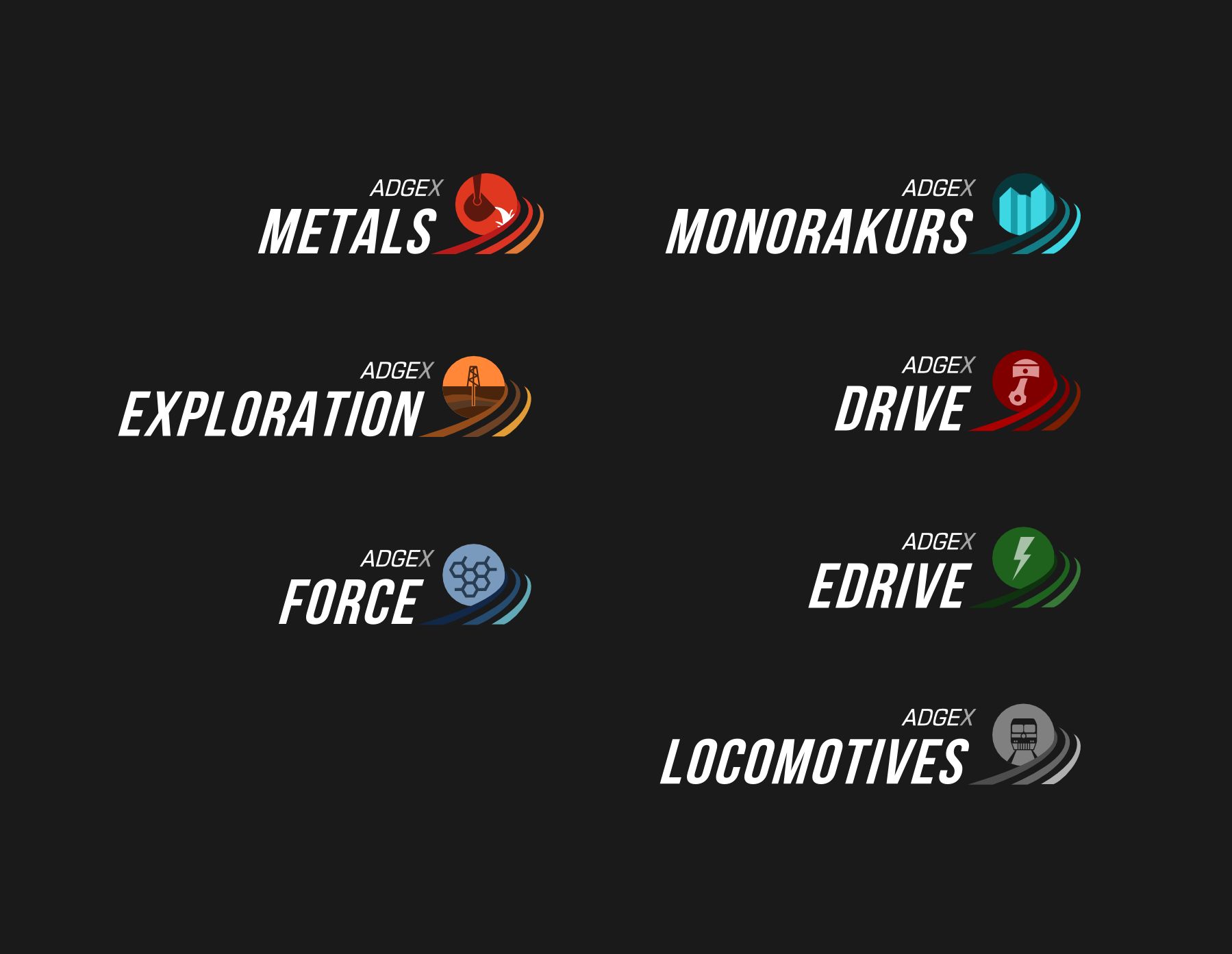 Набор логотипов для подразделений компании - дизайнер CyberGeek
