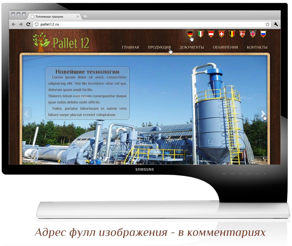 Редизайн главной страницы pellet12.ru - дизайнер RainMystic