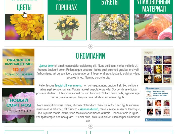 Дизайн главной страницы цветочной компании - дизайнер Radost-vi