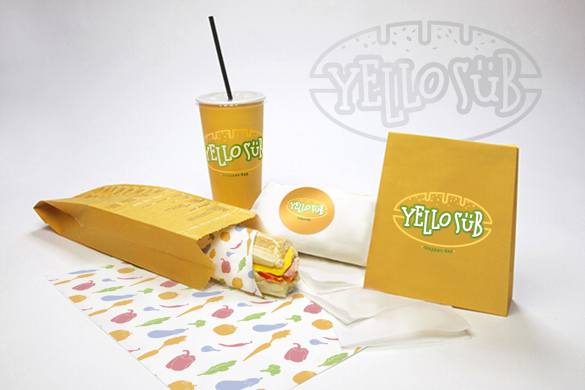 Логотип и фирменный стиль для сэндвич-бара - дизайнер Ula_Chu