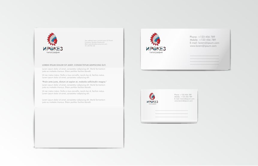 Редизайн лого и дизайн ФС для типографии Ирокез - дизайнер mikewas