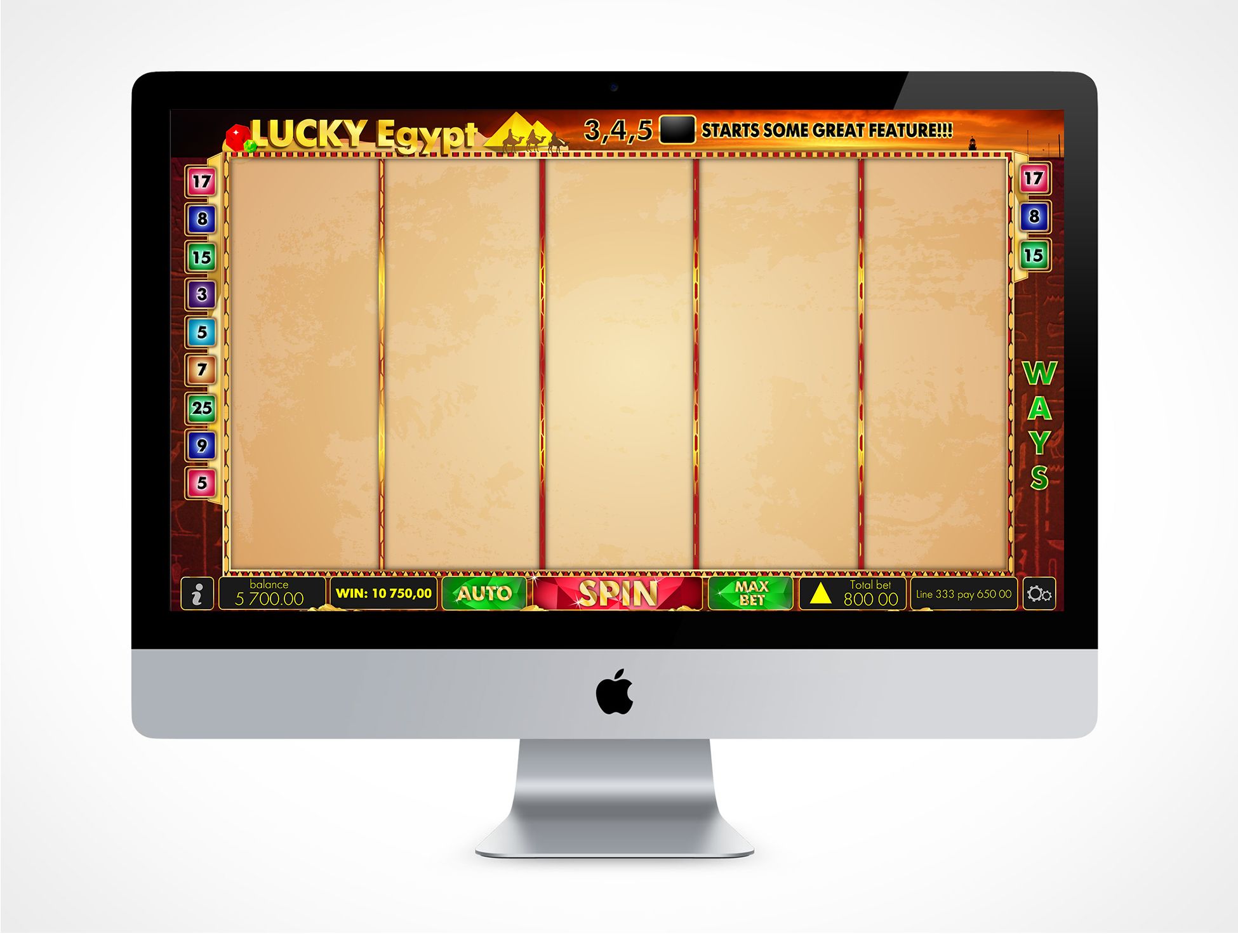 Интерфейс Игры казино (Слот-Автомат) - дизайнер Desinger