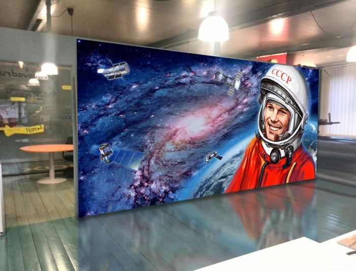Плакат «Гагарин в космосе» - дизайнер Zheravin