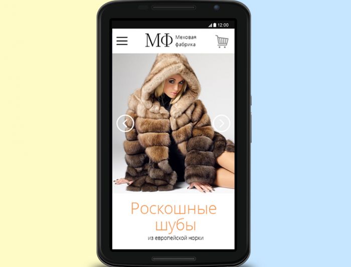 Веб-сайт для Оптово-розничный интернет-магазин Меховой фабрики - дизайнер angersy