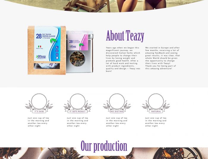 Landing page для Teazy - дизайнер xmapa777