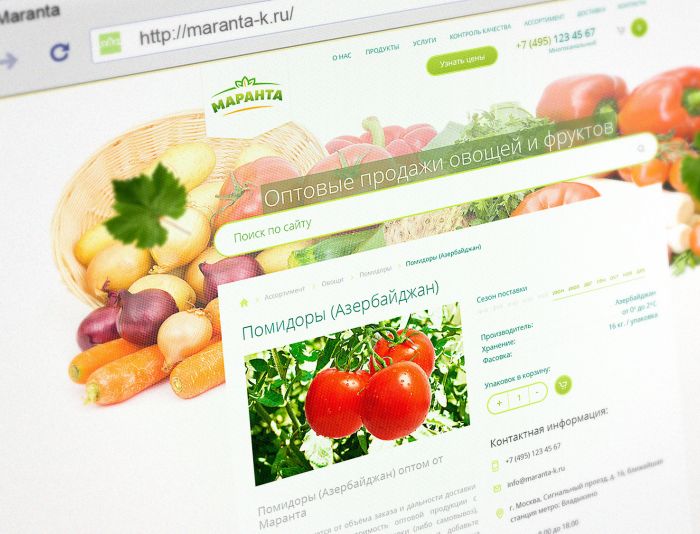 Веб-сайт для Оптовая продажа фруктов - овощей - дизайнер slavikx3m