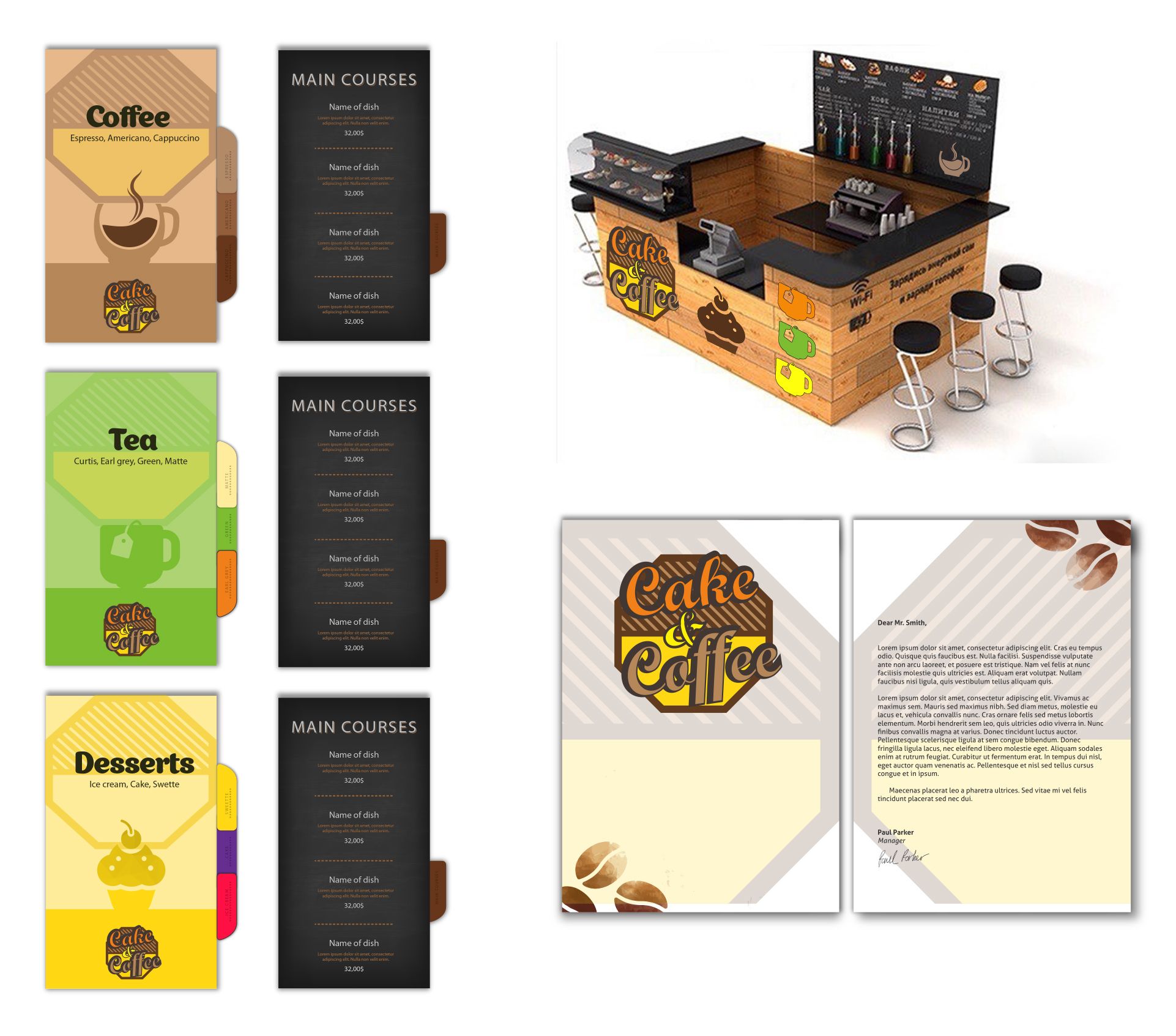 Лого и фирменный стиль для Cake&Coffee - дизайнер AnnaTelegina