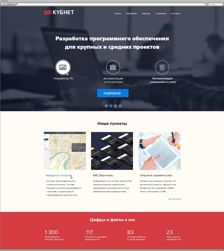 Веб-сайт для Сайт для разработчика ПО - дизайнер anna_khomenko