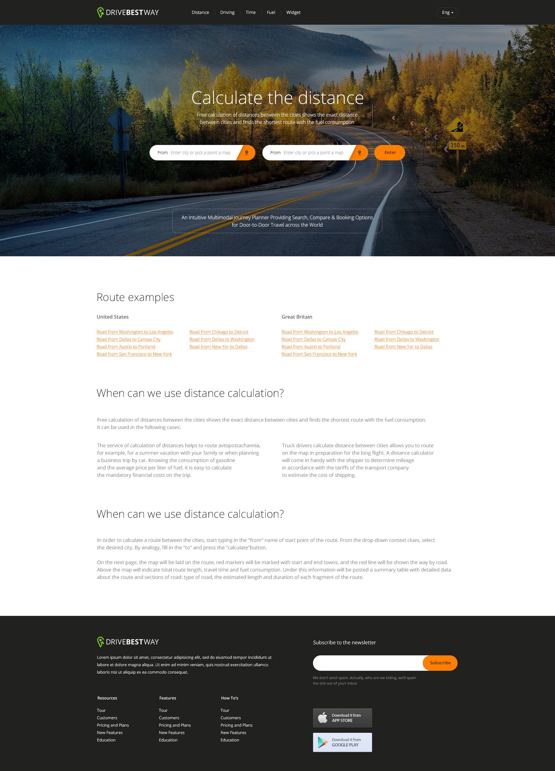 Веб-сайт для DriveBestWay.com - дизайнер Free-webdesign