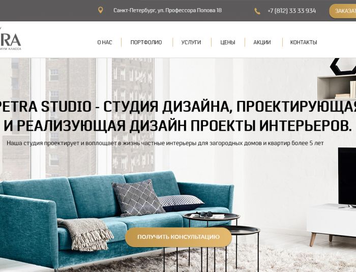 Веб-сайт для Petrastudio.ru ( сайта нет )  - дизайнер daryaqwer
