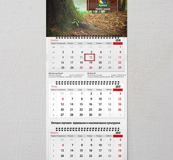 Иллюстрация для 2017 Корпоративные календари трио и домик  - дизайнер acorp56