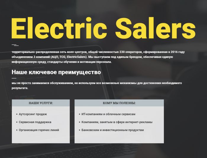 Landing page для electricsalers.com - дизайнер Sergey600