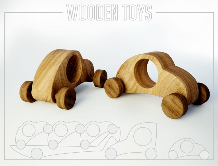 Детская машинка из дерева - дизайнер dobshop