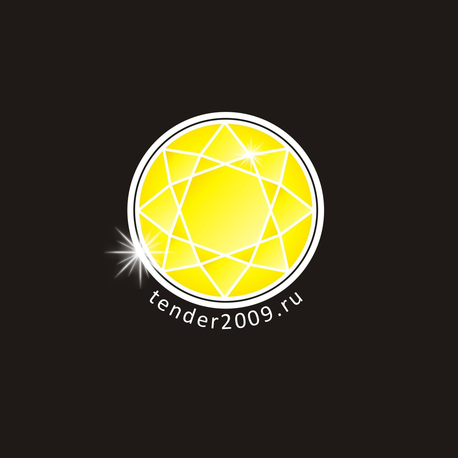 Логотип для Золотой алмаз вид с верху, с бликами и гранями - дизайнер elenuchka