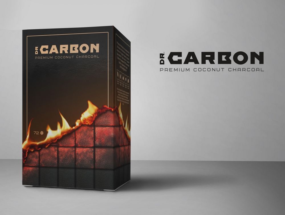 Логотип + упаковка кокосового угля Dr. Carbon - дизайнер TimTadd