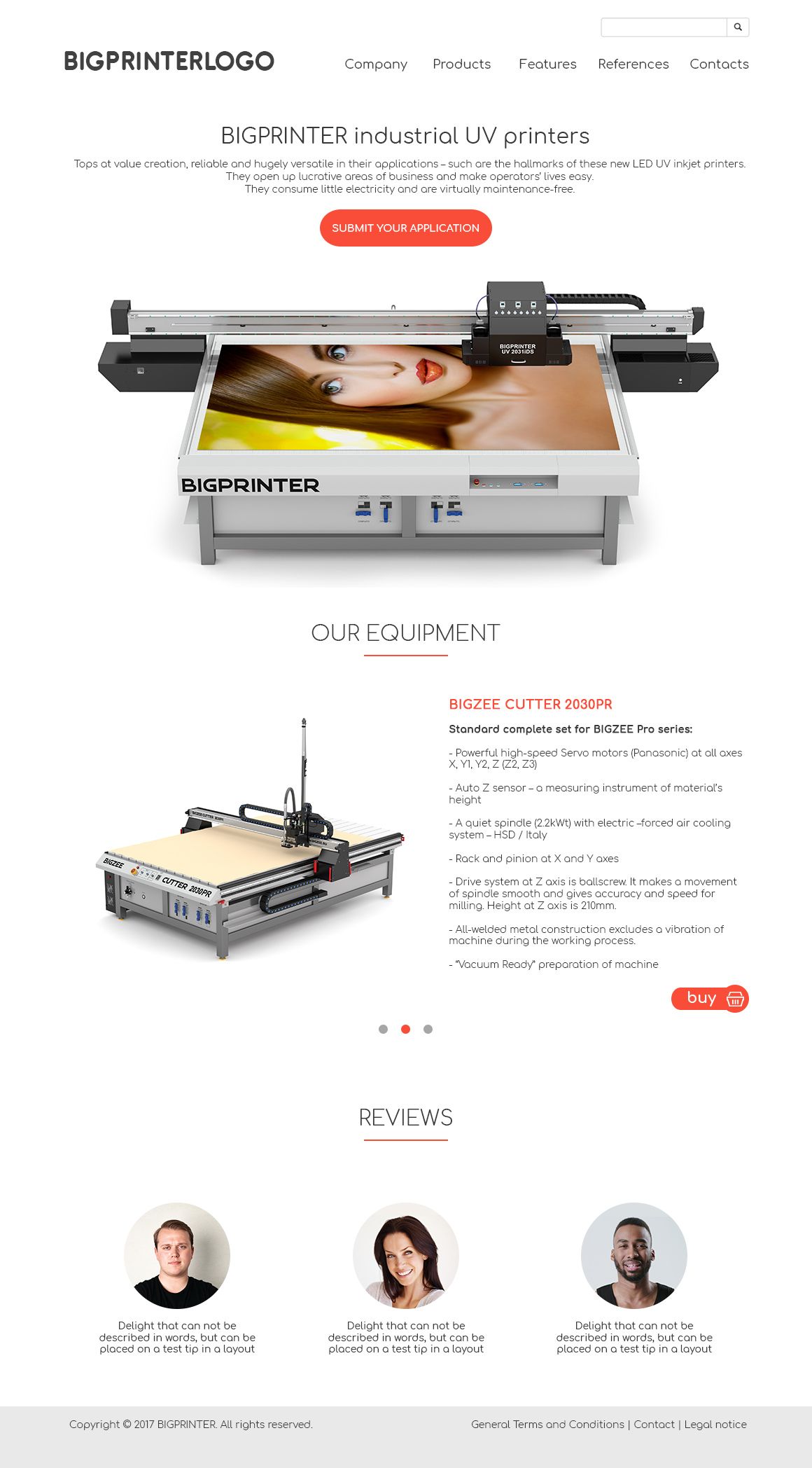 Веб-сайт для BIGPRINTER industrial UV printers - дизайнер Kislodelic