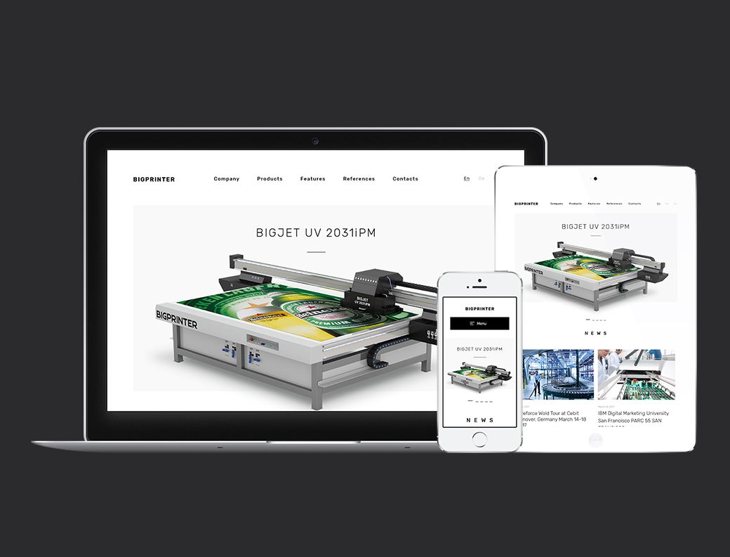 Веб-сайт для BIGPRINTER industrial UV printers - дизайнер slavikx3m