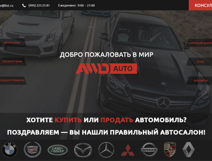 Веб-сайт для www.awd-auto.ru - дизайнер focusyara