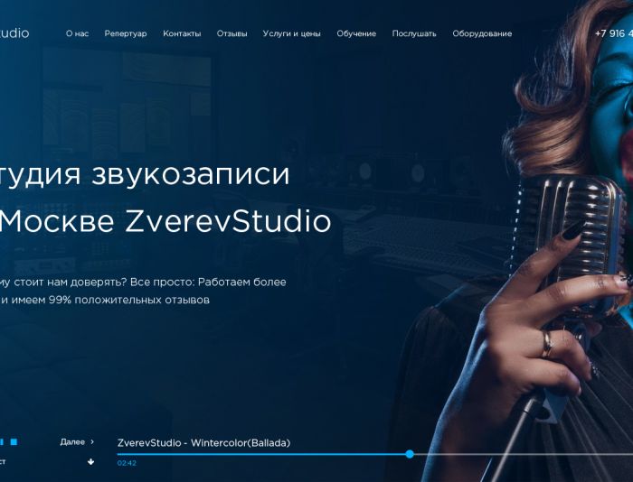 Landing page для ZverevStudio - дизайнер lesh1j