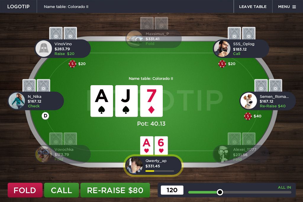 Разработка дизайна стола, для игры в онлайн покер - дизайнер OlgaCerepanova