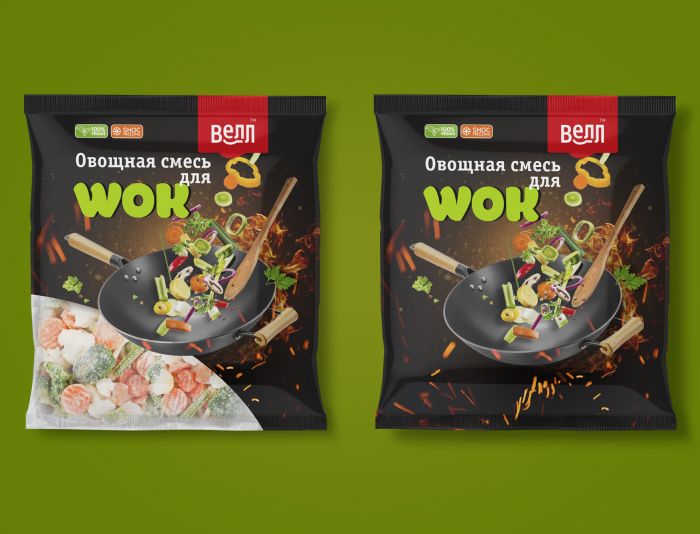 Упаковка замороженных овощных смесей(Овощи WOK) - дизайнер Ula_Chu