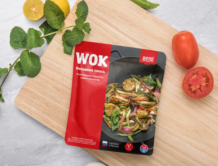 Упаковка замороженных овощных смесей(Овощи WOK) - дизайнер Vebjorn