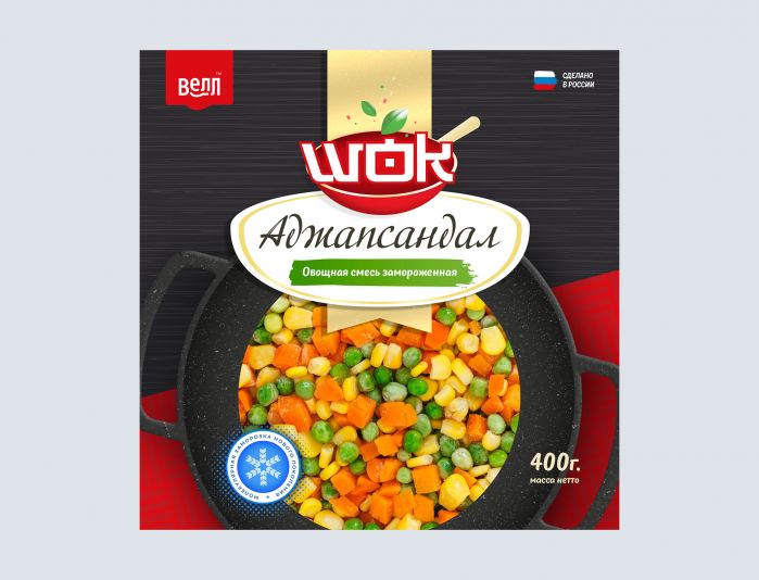 Упаковка замороженных овощных смесей(Овощи WOK) - дизайнер tov-art