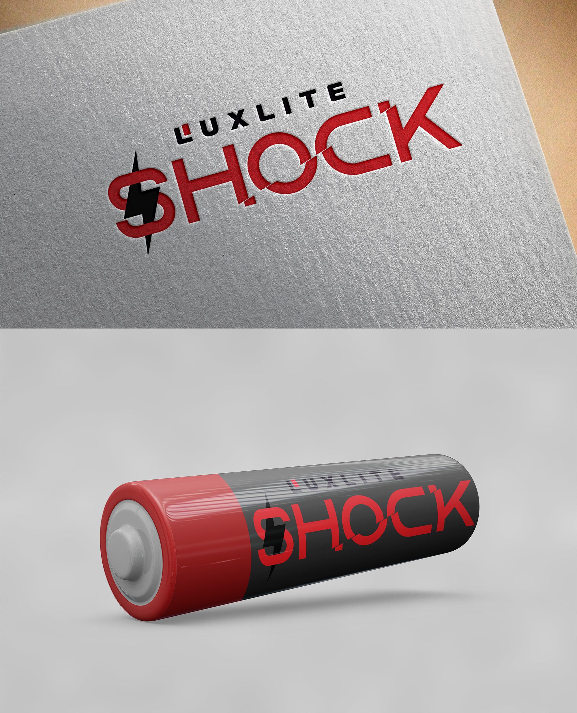 Логотип для батареек LUXLITE SHOCK - дизайнер vell21