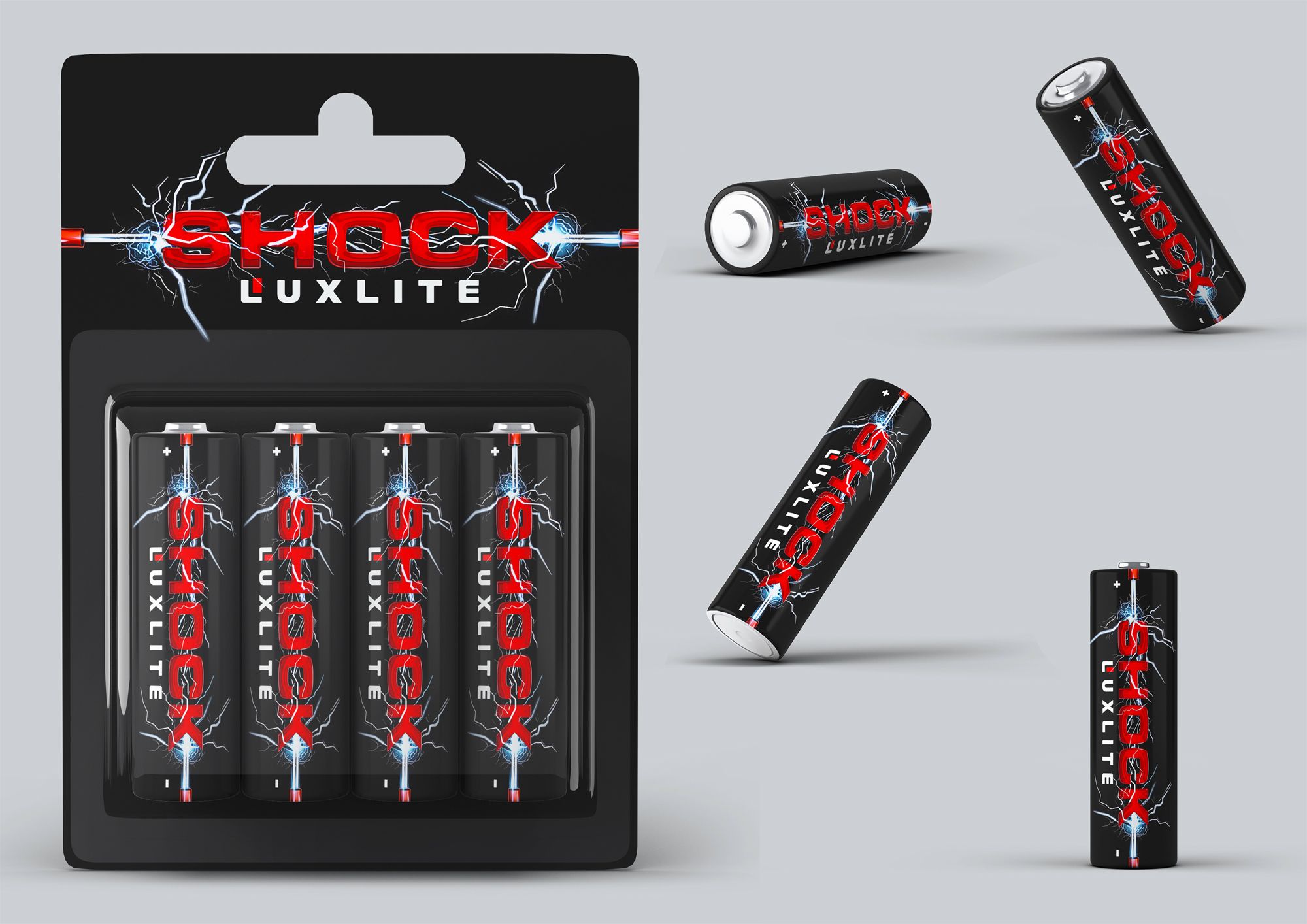 Логотип для батареек LUXLITE SHOCK - дизайнер gromiastorm
