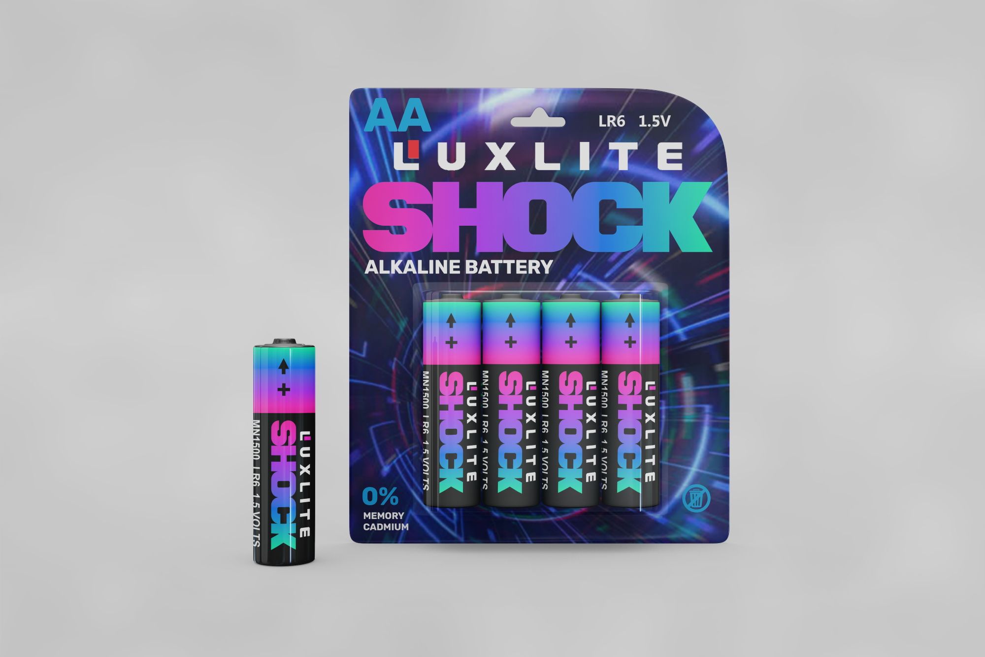 Логотип для батареек LUXLITE SHOCK - дизайнер ideymnogo
