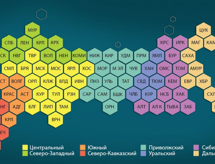 Нарисовать плиточную карту из регионов России - дизайнер Lola