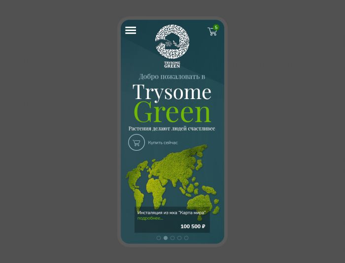 Веб-сайт для TrySomeGreen - дизайнер maxl-design