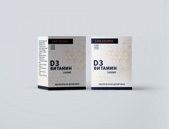 Упаковка БАД витамин Д3  - дизайнер DinaDesigner
