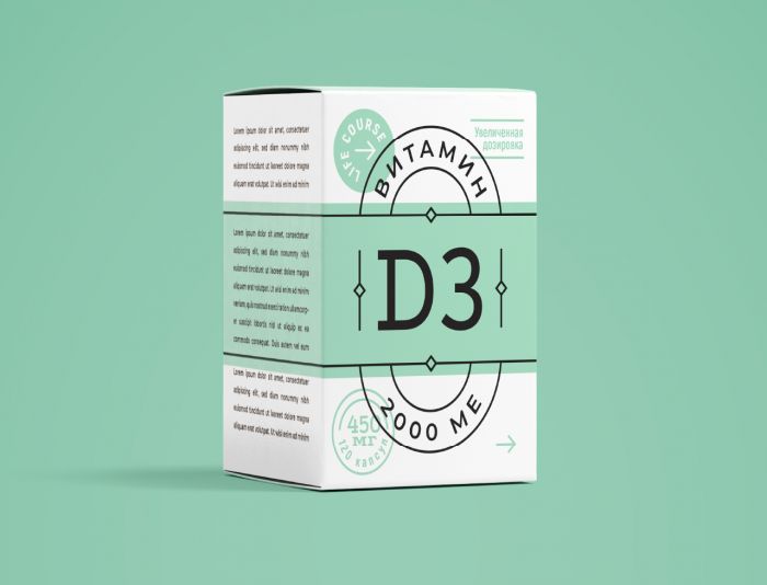Упаковка БАД витамин Д3  - дизайнер WandW