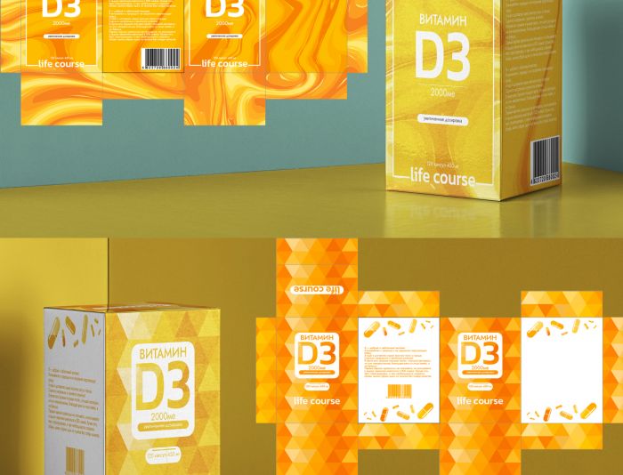 Упаковка БАД витамин Д3  - дизайнер itsliskovec