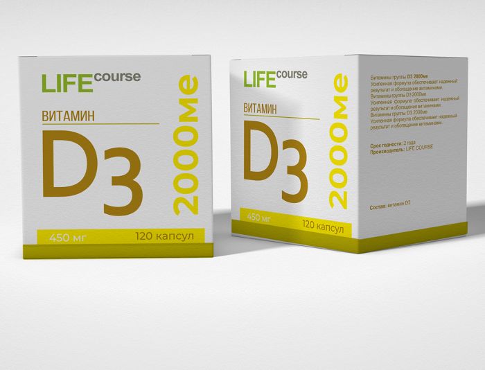 Упаковка БАД витамин Д3  - дизайнер arteka