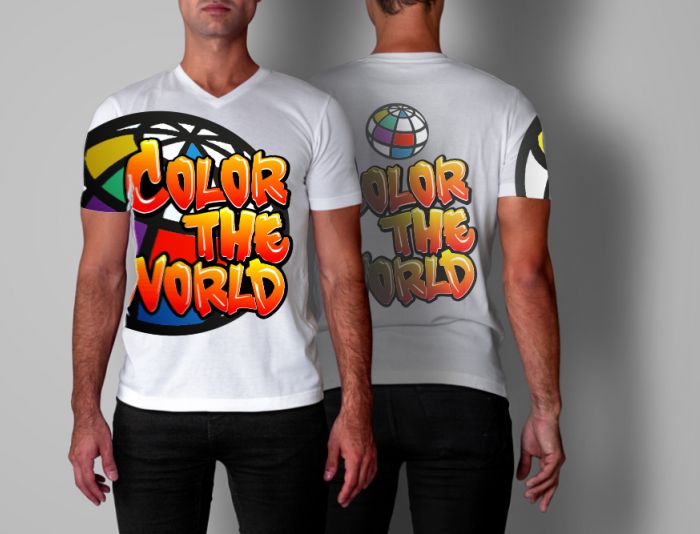 Дизайн футболки  color the world  - дизайнер Lara2009