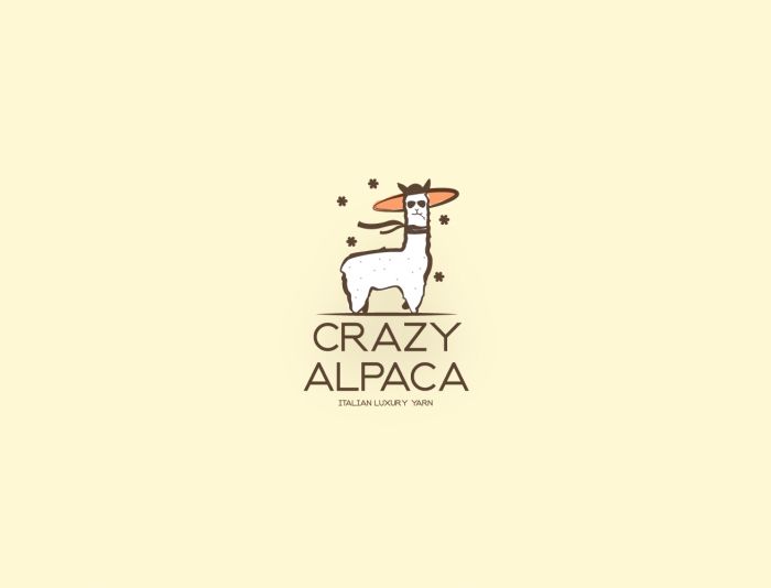 Логотип для студии дизайнерского трикотажа Crazy alpaca - дизайнер Bukawka