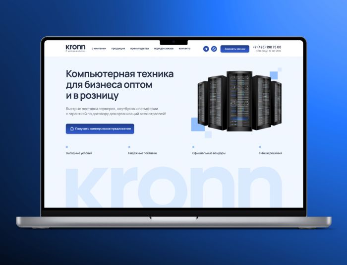 Landing page для kronn.ru - дизайнер massachusetts