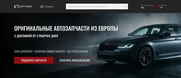 Landing page для Cityco parts - дизайнер LizaFox