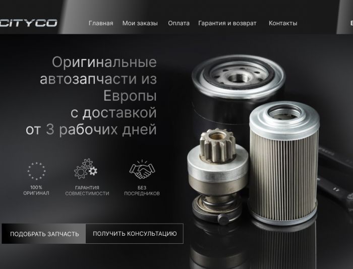 Landing page для Cityco parts - дизайнер elena-savilova