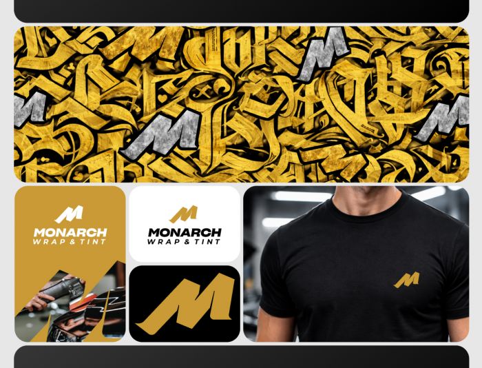 Логотип для Monarch Auto Body Wrap & Tint - дизайнер IbrAzieV