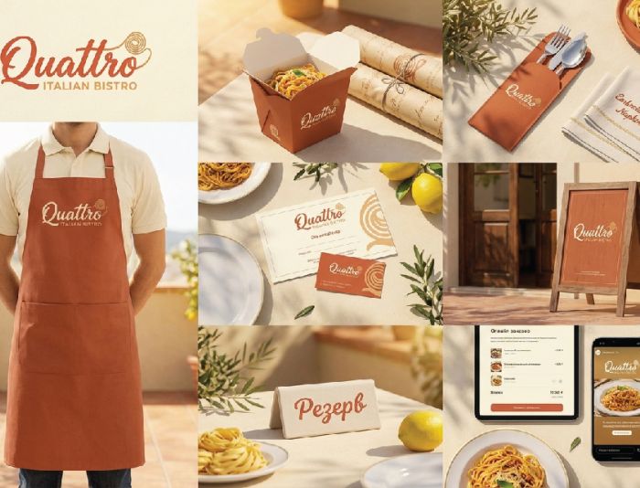 Логотип для Quattro Italian Bistro - дизайнер Victoria_Rys