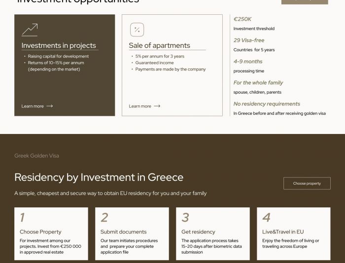 Веб-сайт для застройщика под греческую золотую визу Hellenium.gr - дизайнер bashkyrenok